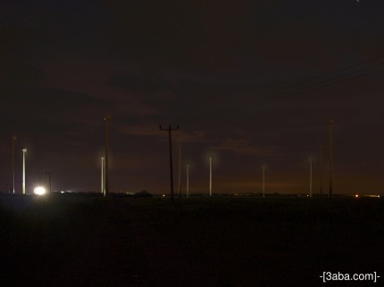 Night windmills, Mablethorpe.