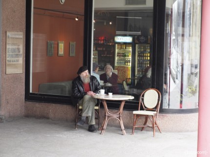 Man sat at table