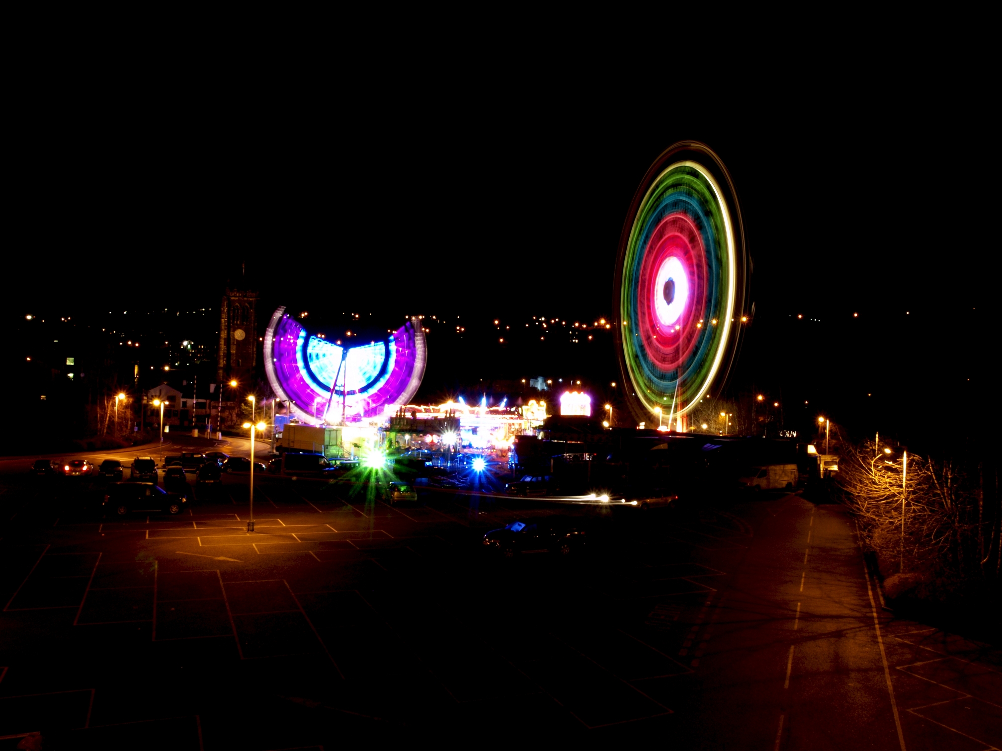 Fair in Halifax, West Yorkshire. Long Exposure