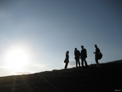 Friends on a hill